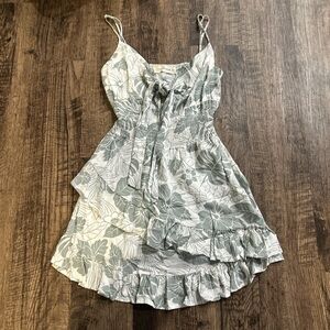 Ocean Drive Floral Mini Dress - Gray and White